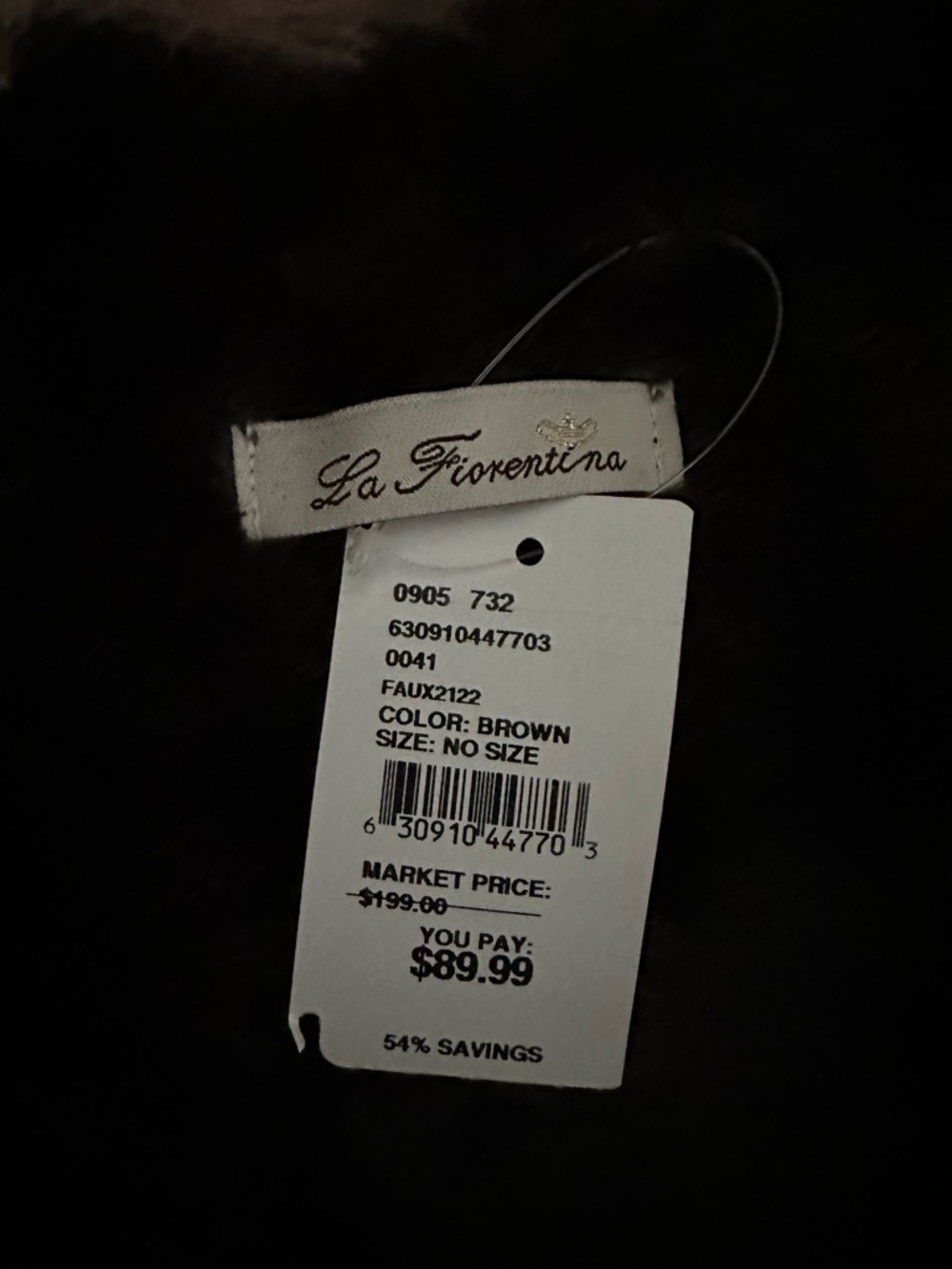 La Fiorentina Faux Fur Accessory - Brown - Picture 3 of 3